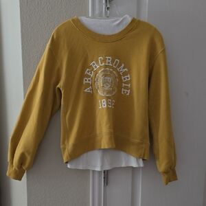 Abercrombie & Fitch Women's Mustard Crew Neck Sweater